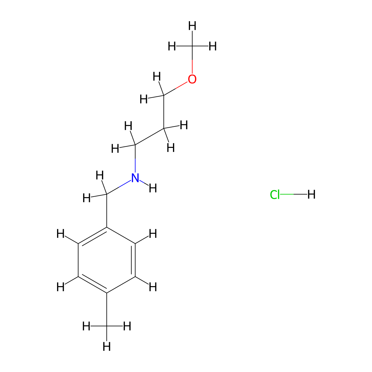 (3-Methoxypropyl)(4-methylbenzyl)amine hydrochloride molecular structure, CAS 1158255-89-0