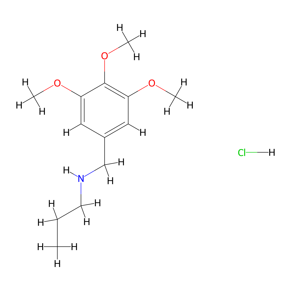 Propyl[(3,4,5-trimethoxyphenyl)methyl]amine hydrochloride molecular structure, CAS 1158256-01-9