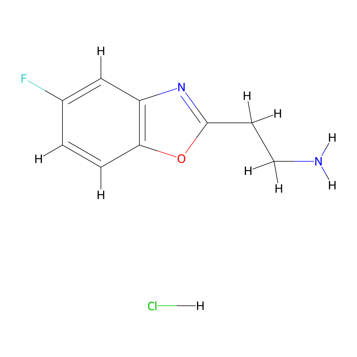 2-(5-Fluoro-1,3-benzoxazol-2-yl)ethanamine hydrochloride molecular structure, CAS 1158256-53-1