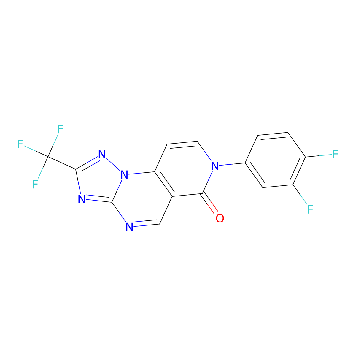 7-(3,4-difluorophenyl)-2-(trifluoromethyl)pyrido[3,4-e][1,2,4]triazolo[1,5-a]pyrimidin-6(7H)-one molecular structure, CAS 1158257-96-5