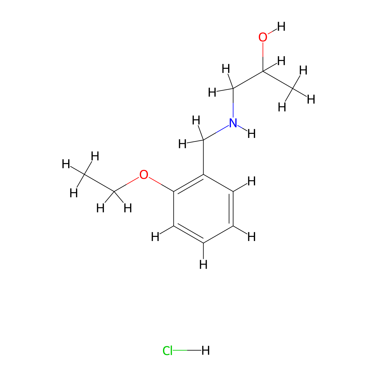 1-{[(2-Ethoxyphenyl)methyl]amino}propan-2-OL hydrochloride molecular structure, CAS 1158258-15-1