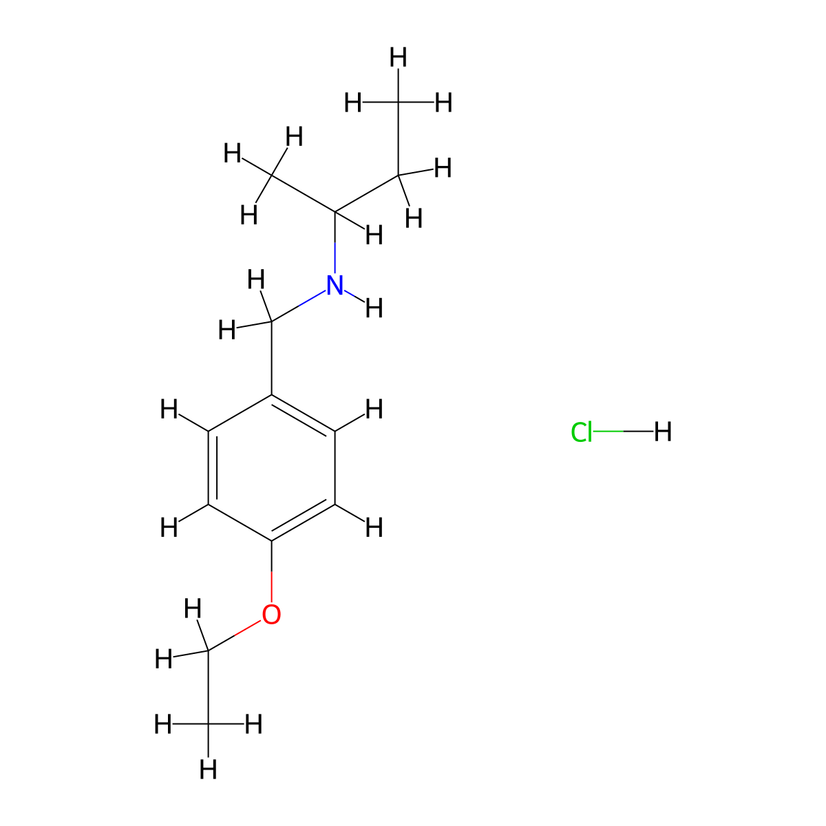 (Butan-2-yl)[(4-ethoxyphenyl)methyl]amine hydrochloride molecular structure, CAS 1158259-57-4