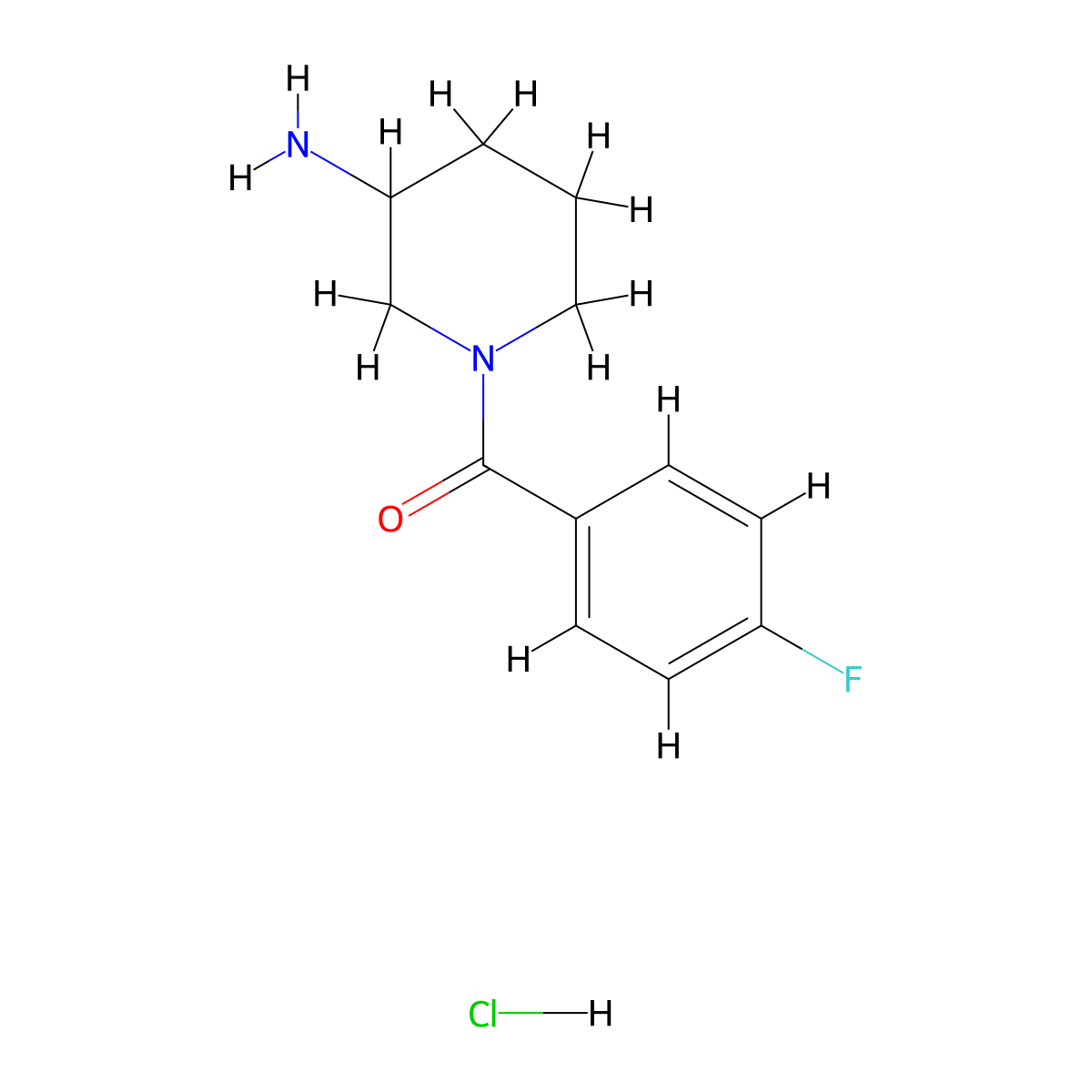 (3-Aminopiperidin-1-yl)(4-fluorophenyl)methanone hydrochloride molecular structure, CAS 1158262-15-7