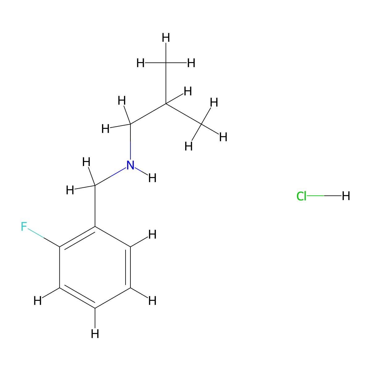 [(2-Fluorophenyl)methyl](2-methylpropyl)amine hydrochloride molecular structure, CAS 1158262-28-2