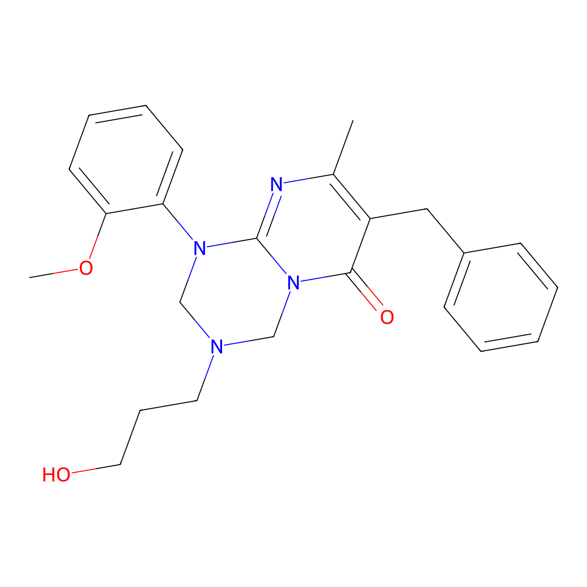 7-ethyl-1-(2-methoxyphenyl)-8-methyl-3-(3-morpholin-4-ylpropyl)-1,2,3,4-tetrahydro-6H-pyrimido[1,2-a][1,3,5]triazin-6-one molecular structure, CAS 1158262-58-8