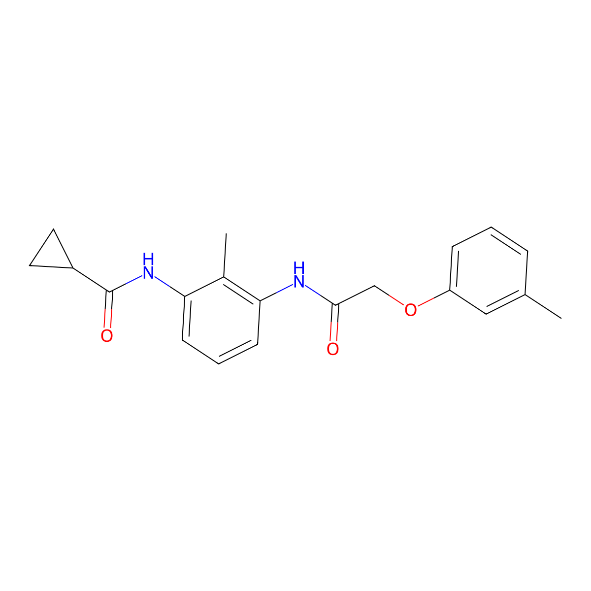N-(2-methyl-3-{[(3-methylphenoxy)acetyl]amino}phenyl)cyclopropanecarboxamide molecular structure, CAS 1158263-01-4