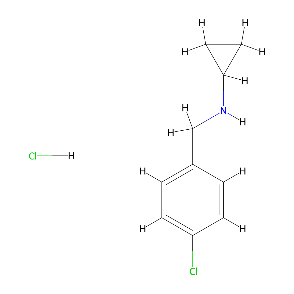 N-(4-Chlorobenzyl)cyclopropanamine hydrochloride molecular structure, CAS 1158263-30-9