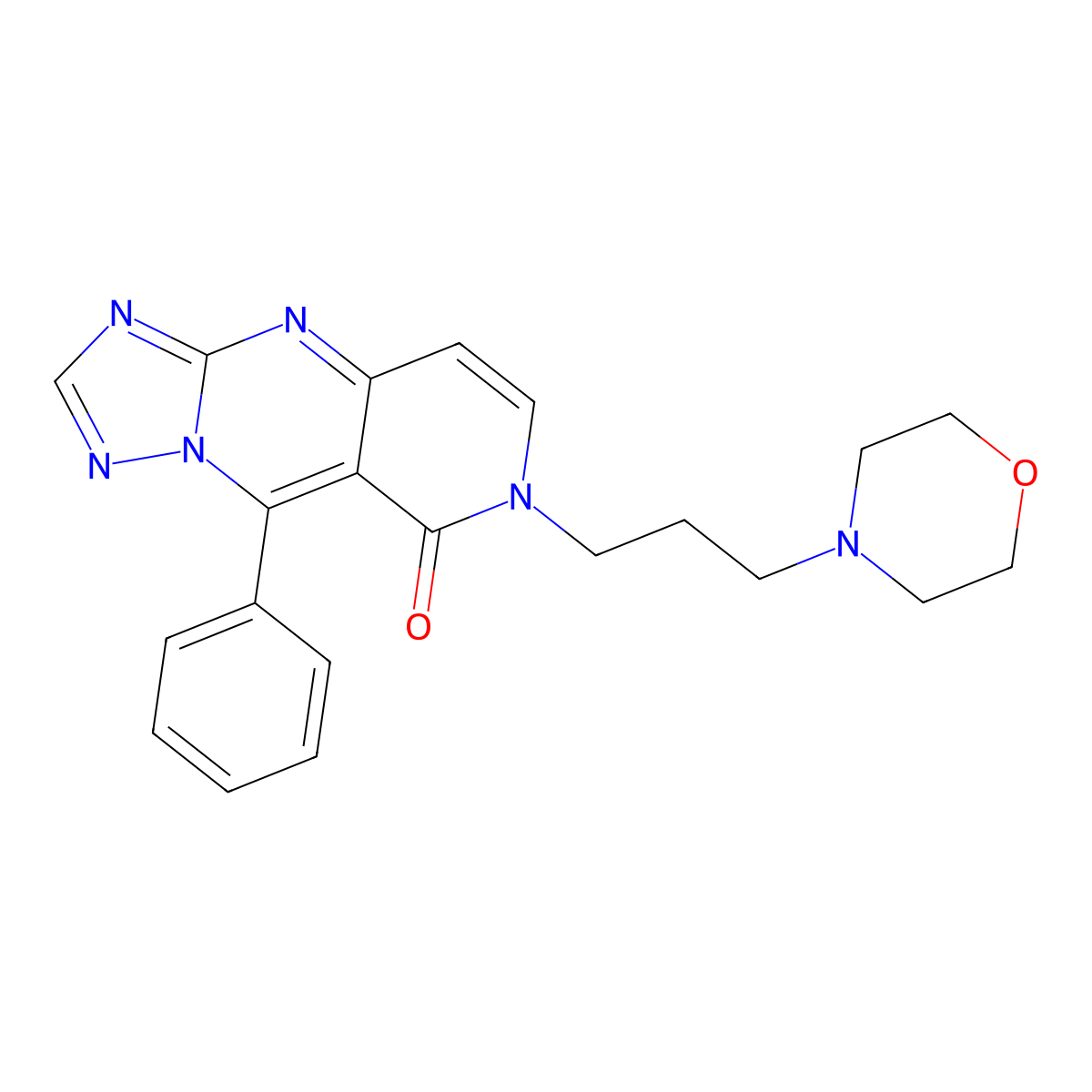 7-(3-morpholinopropyl)-9-phenylpyrido[4,3-d][1,2,4]triazolo[1,5-a]pyrimidin-8(7H)-one molecular structure, CAS 1158263-54-7