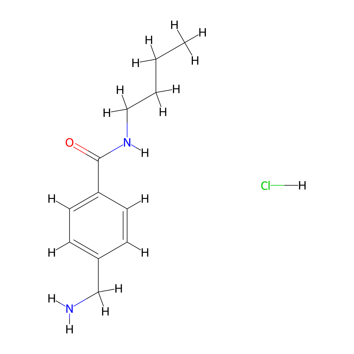 4-(aminomethyl)-N-butylbenzamide hydrochloride molecular structure, CAS 1158263-81-0