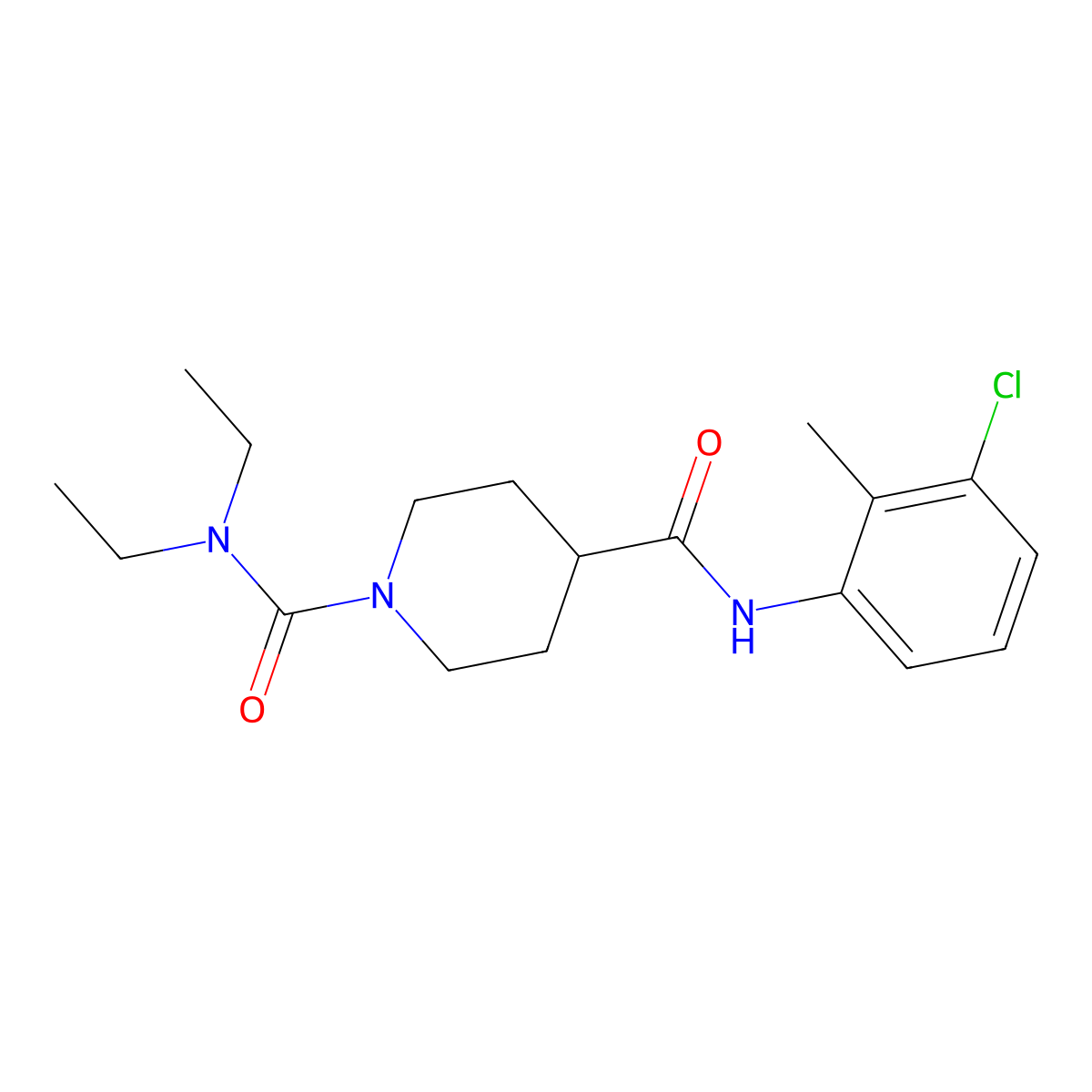 N~4~-(3-chloro-2-methylphenyl)-N~1~,N~1~-diethylpiperidine-1,4-dicarboxamide molecular structure, CAS 1158264-17-5