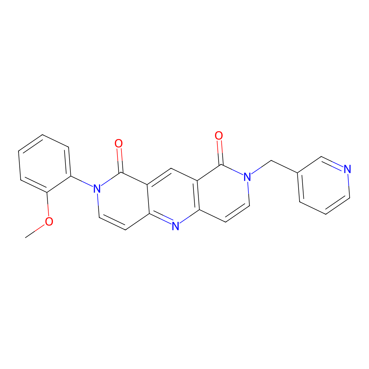 2-(2-methoxyphenyl)-8-(pyridin-3-ylmethyl)pyrido[4,3-b][1,6]naphthyridine-1,9(2H,8H)-dione molecular structure, CAS 1158264-68-6