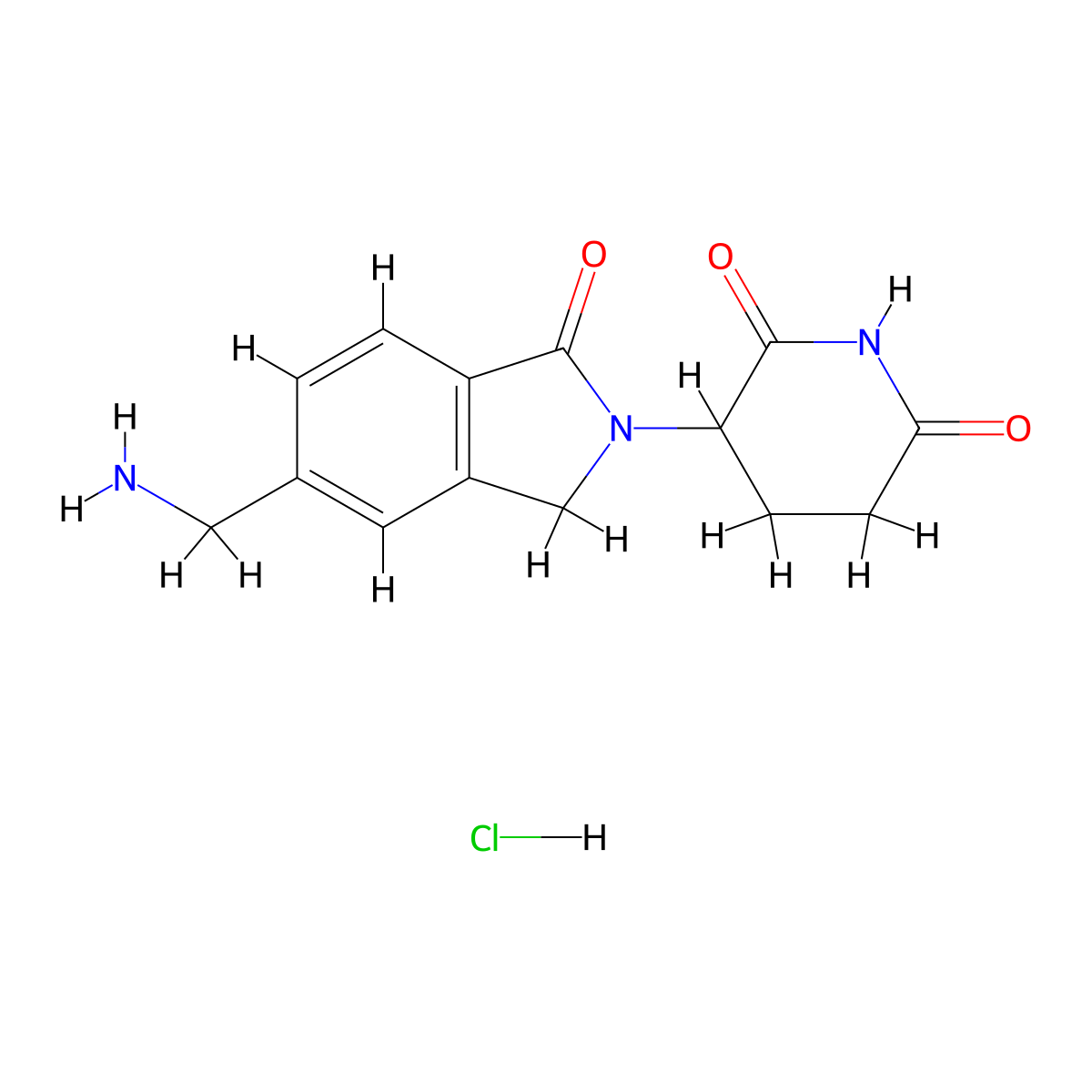 3-(5-(aminomethyl)-1-oxo-2,3-dihydro-1H-isoindol-2-yl)piperidine-2,6-dione hydrochloride molecular structure, CAS 1158264-69-7