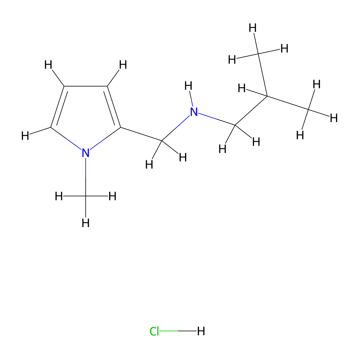 [(1-Methyl-1H-pyrrol-2-yl)methyl](2-methylpropyl)amine hydrochloride molecular structure, CAS 1158265-14-5
