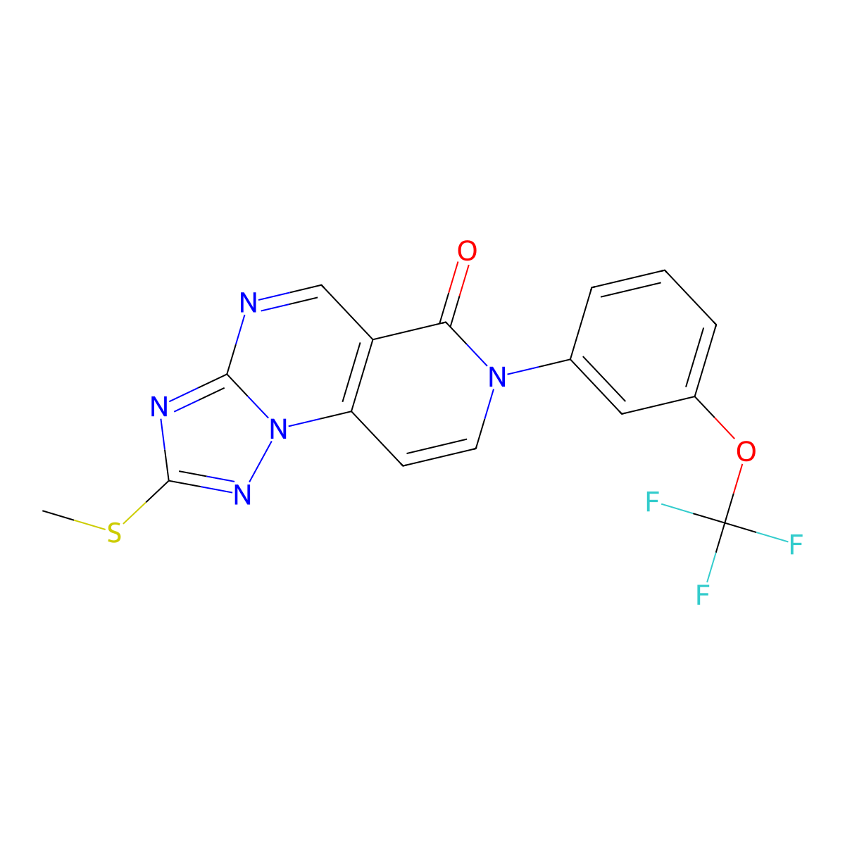 2-(methylthio)-7-[3-(trifluoromethoxy)phenyl]pyrido[3,4-e][1,2,4]triazolo[1,5-a]pyrimidin-6(7H)-one molecular structure, CAS 1158265-93-0