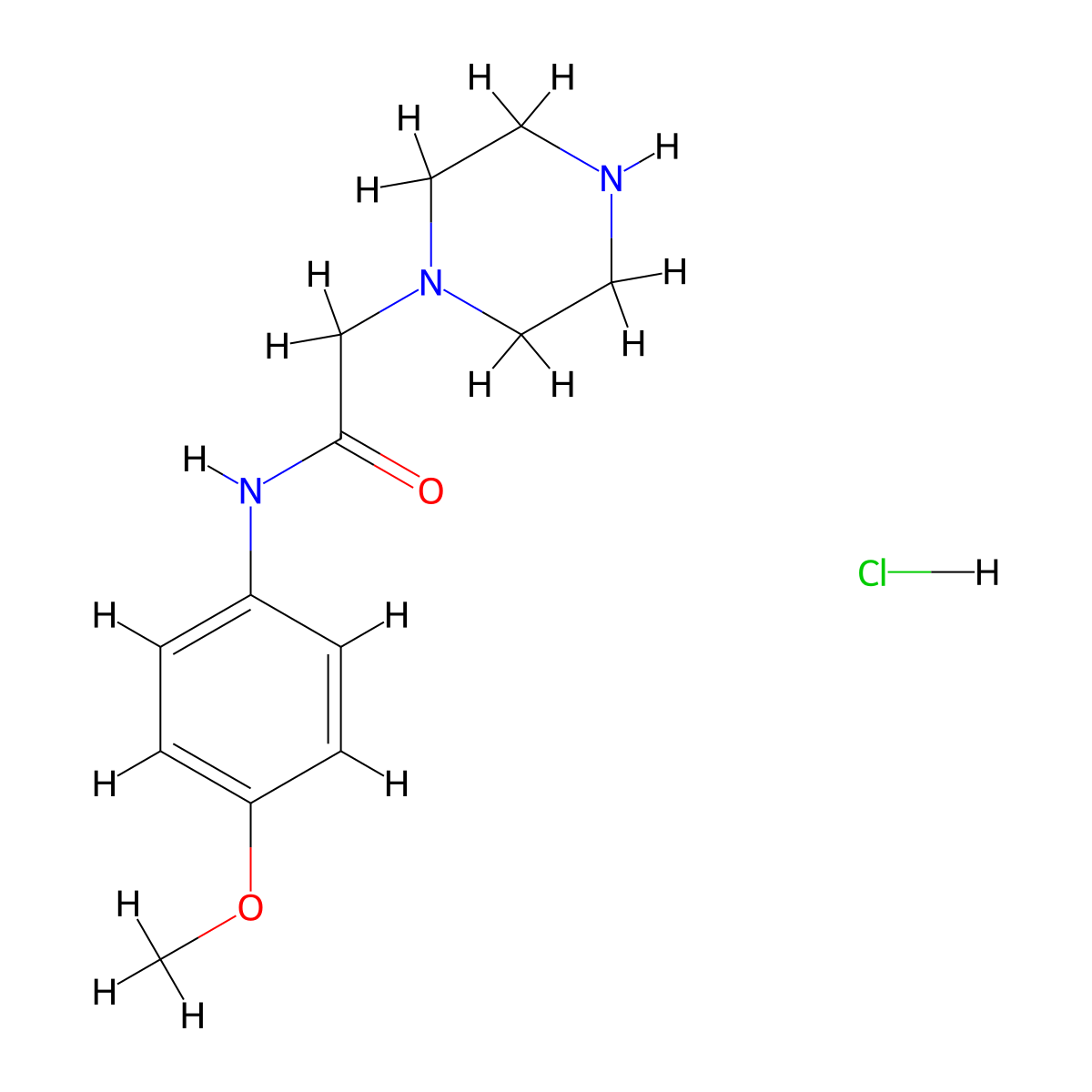 N-(4-methoxyphenyl)-2-(piperazin-1-yl)acetamide hydrochloride molecular structure, CAS 1158266-37-5