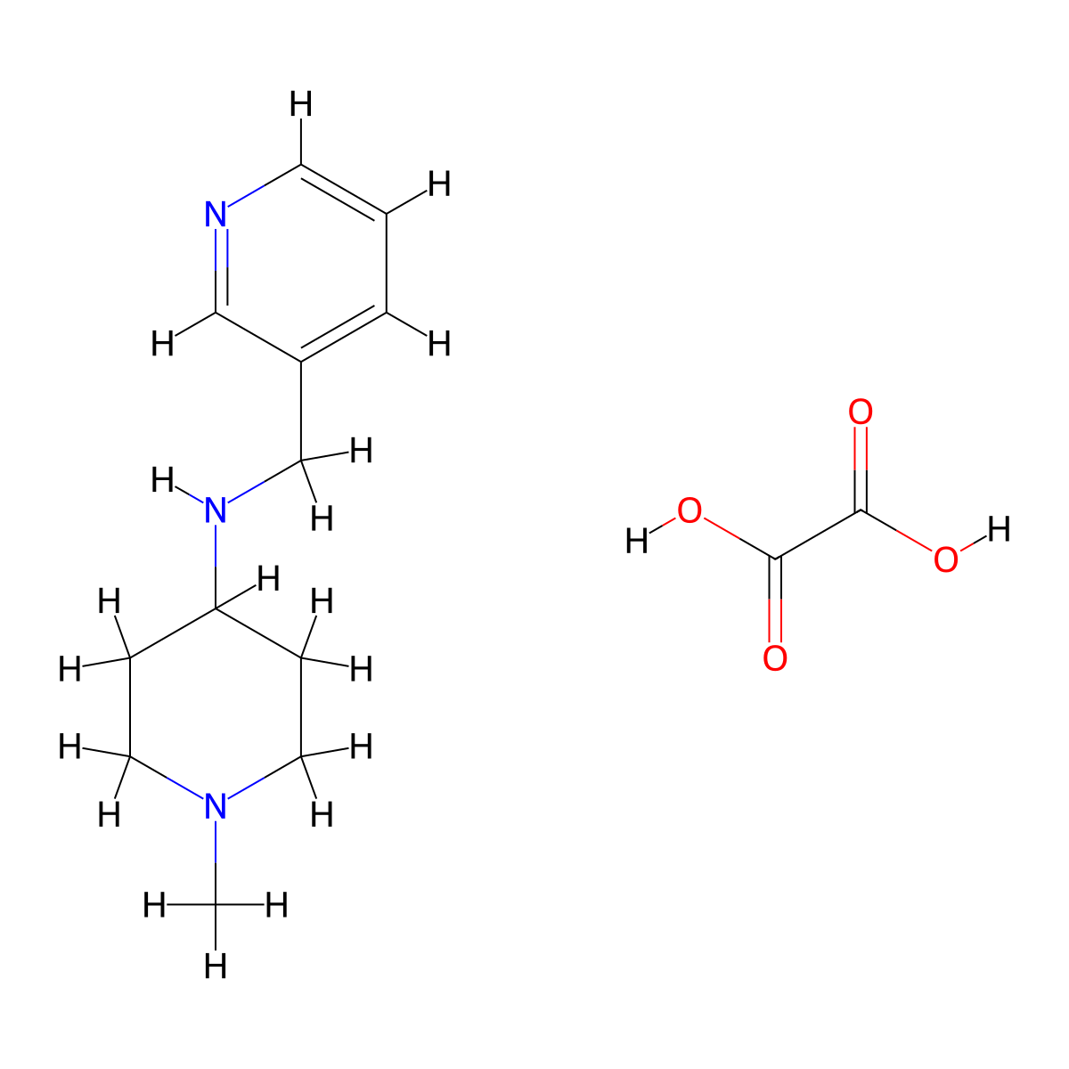 1-Methyl-N-[(pyridin-3-yl)methyl]piperidin-4-amine; oxalic acid molecular structure, CAS 1158269-66-9
