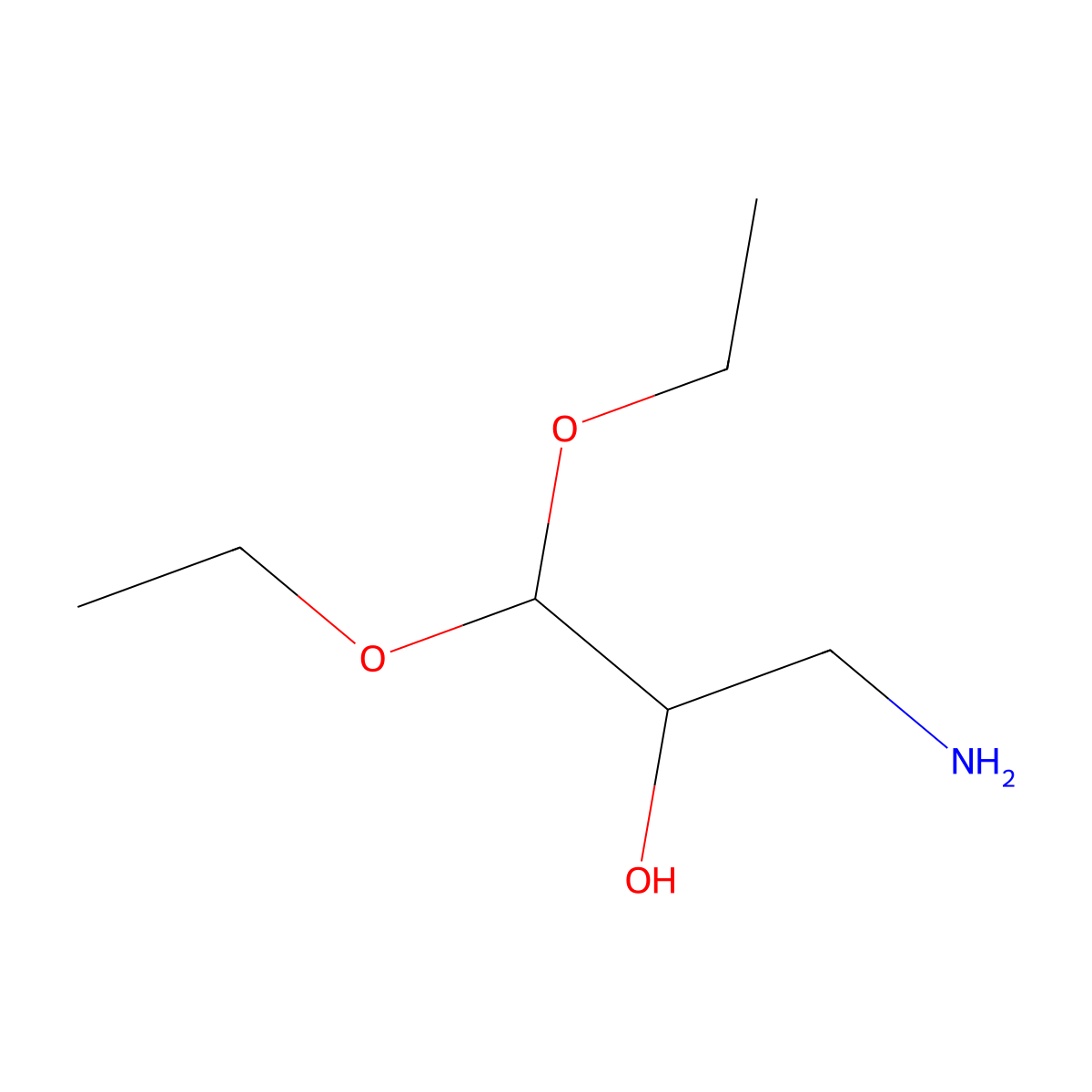 2-Propanol, 3-amino-1,1-diethoxy- molecular structure, CAS 115827-18-4
