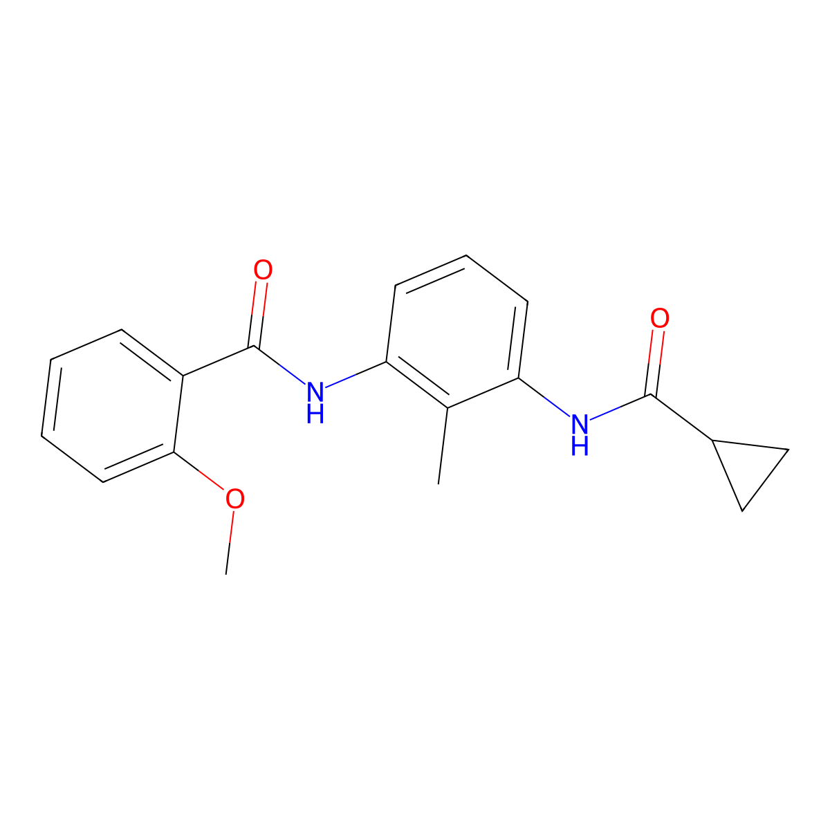 N-{3-[(cyclopropylcarbonyl)amino]-2-methylphenyl}-2-methoxybenzamide molecular structure, CAS 1158270-32-6
