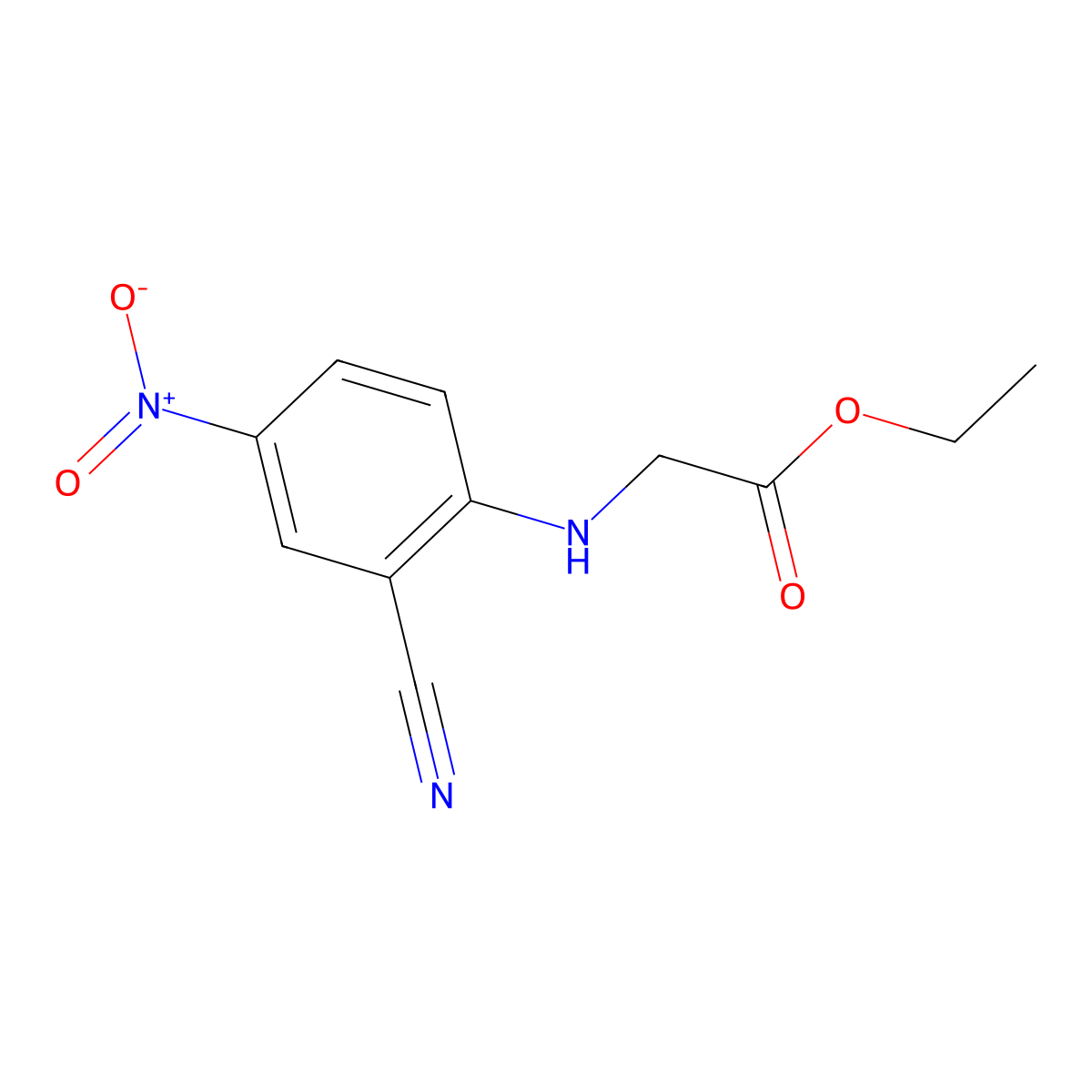 ethyl N-(2-cyano-4-nitrophenyl)glycinate molecular structure, CAS 1158272-89-9