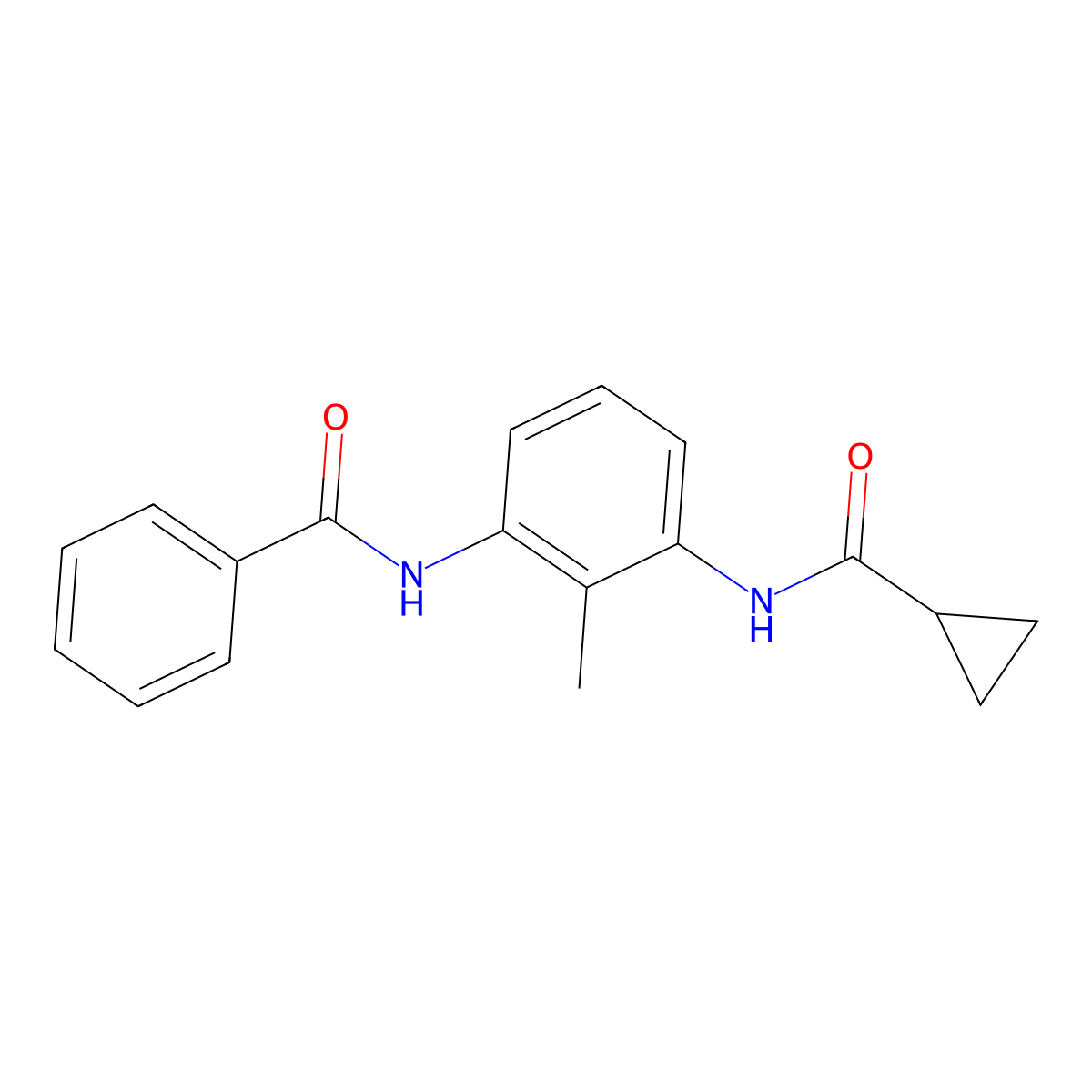 N-{3-[(cyclopropylcarbonyl)amino]-2-methylphenyl}benzamide molecular structure, CAS 1158273-78-9