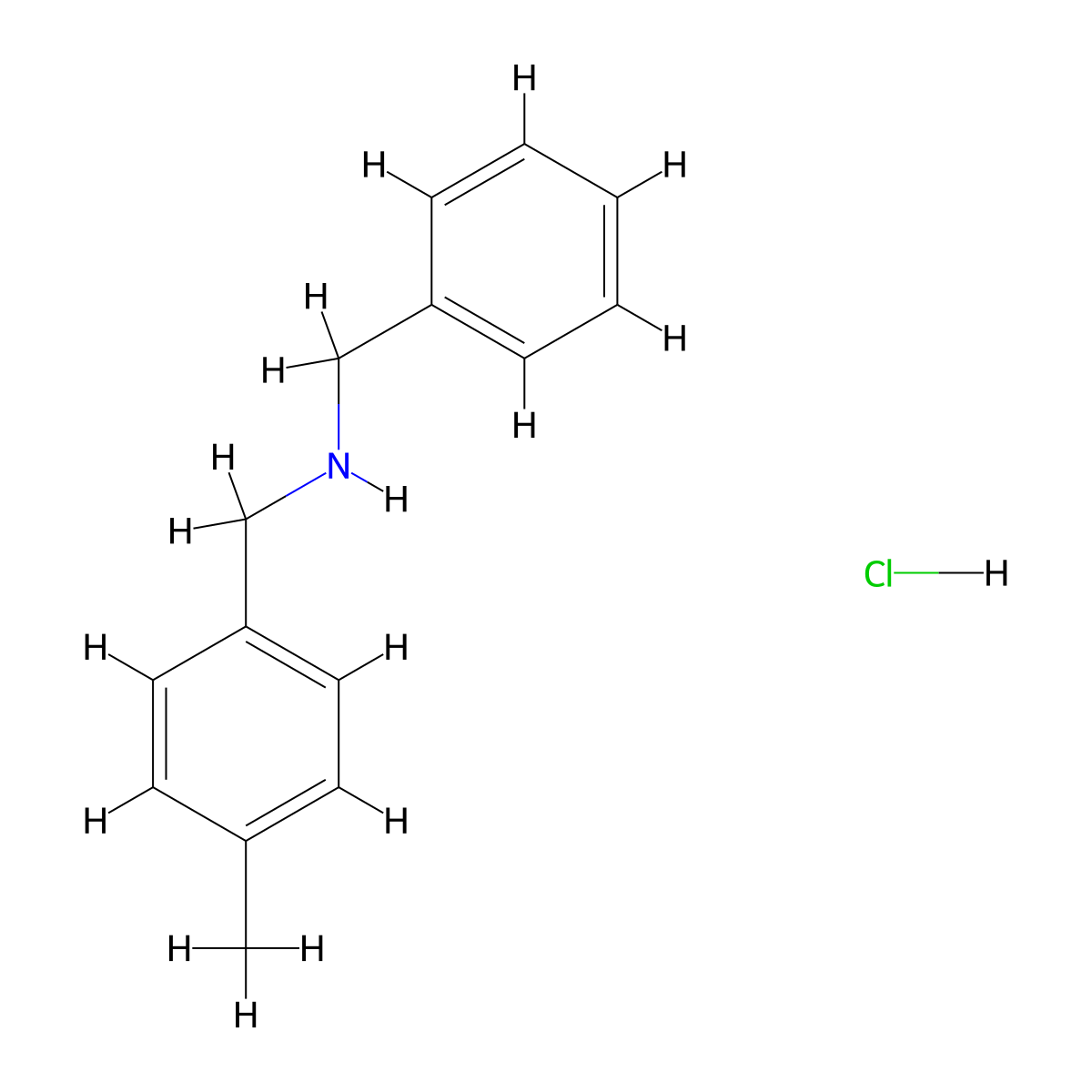 Benzyl[(4-methylphenyl)methyl]amine hydrochloride molecular structure, CAS 1158274-26-0