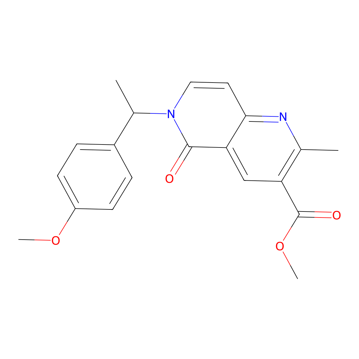 Methyl 6-[1-(4-methoxyphenyl)ethyl]-2-methyl-5-oxo-5,6-dihydro-1,6-naphthyridine-3-carboxylate molecular structure, CAS 1158276-23-3