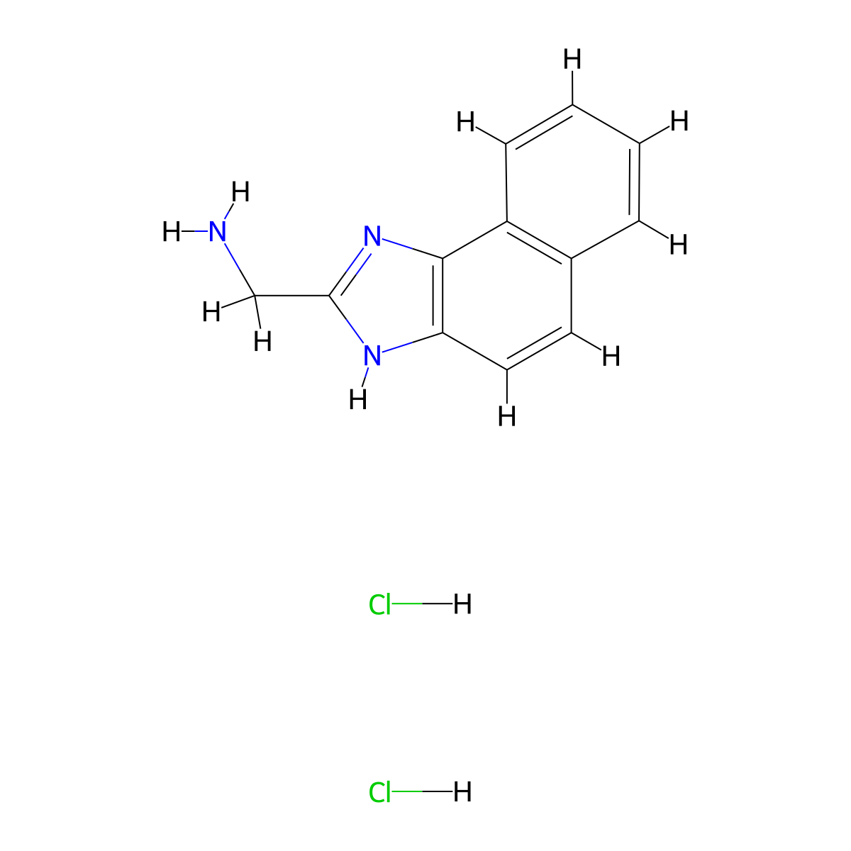 1-{1H-naphtho[1,2-d]imidazol-2-yl}methanamine dihydrochloride molecular structure, CAS 1158278-01-3