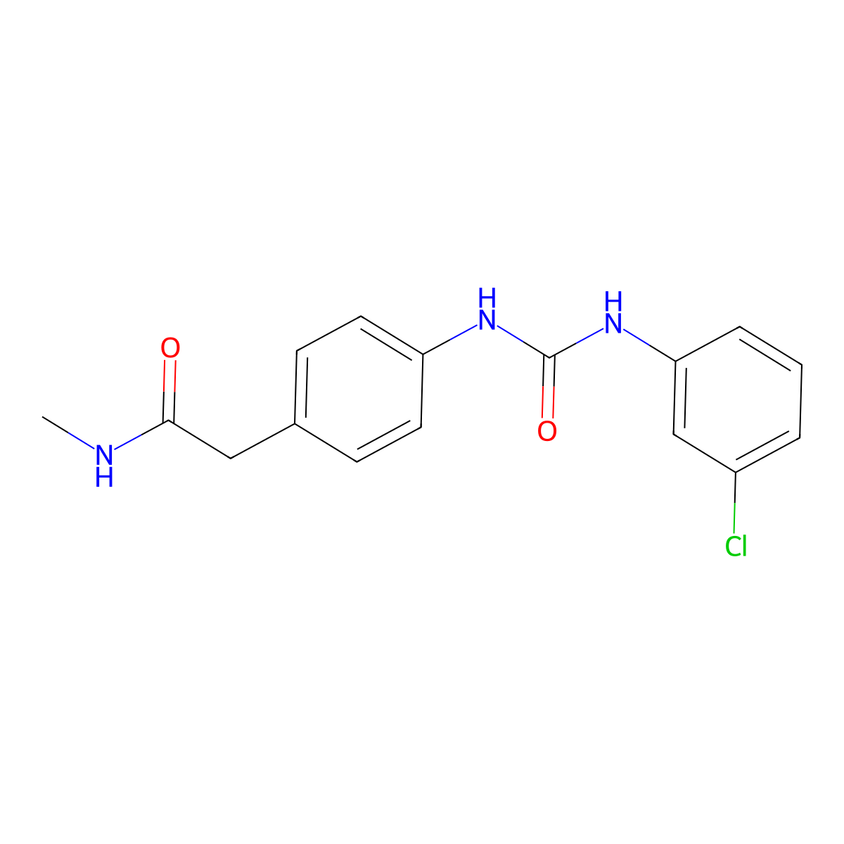 2-(4-{[(3-chloroanilino)carbonyl]amino}phenyl)-N-methylacetamide molecular structure, CAS 1158278-25-1