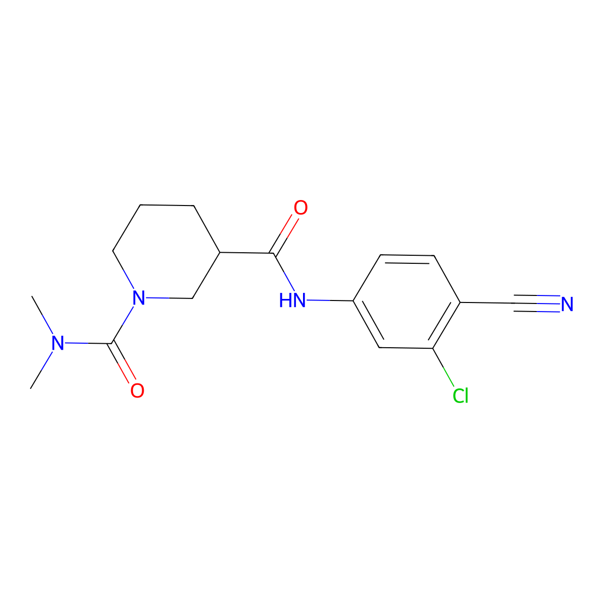 N~3~-(3-chloro-4-cyanophenyl)-N~1~,N~1~-dimethylpiperidine-1,3-dicarboxamide molecular structure, CAS 1158278-79-5