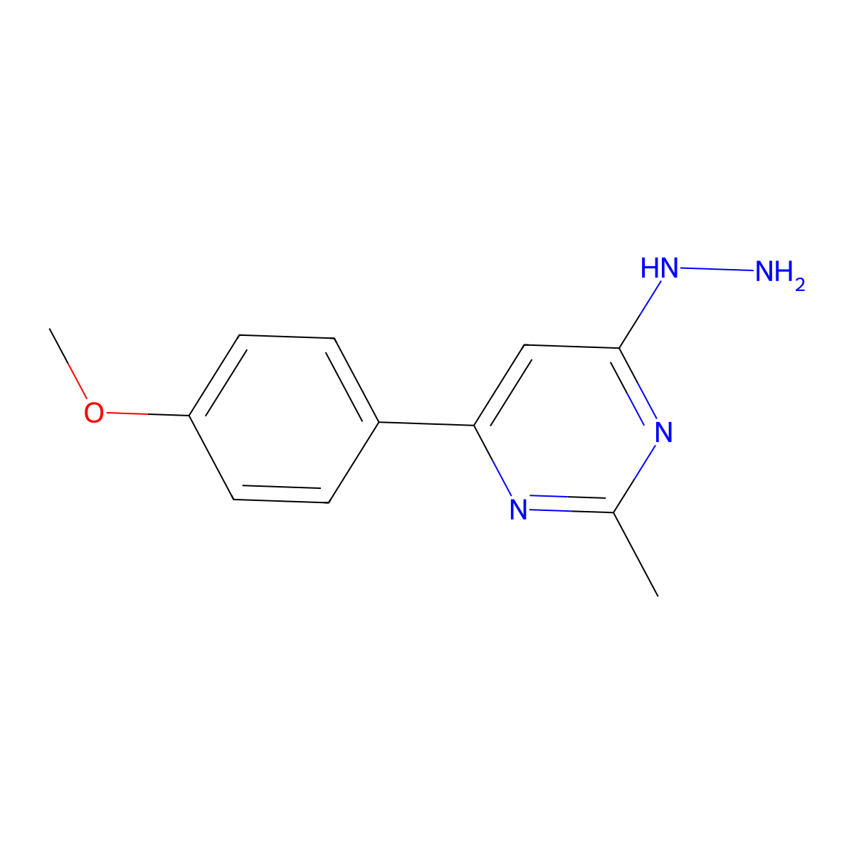 4-Hydrazinyl-6-(4-methoxyphenyl)-2-methylpyrimidine molecular structure, CAS 1158280-61-5