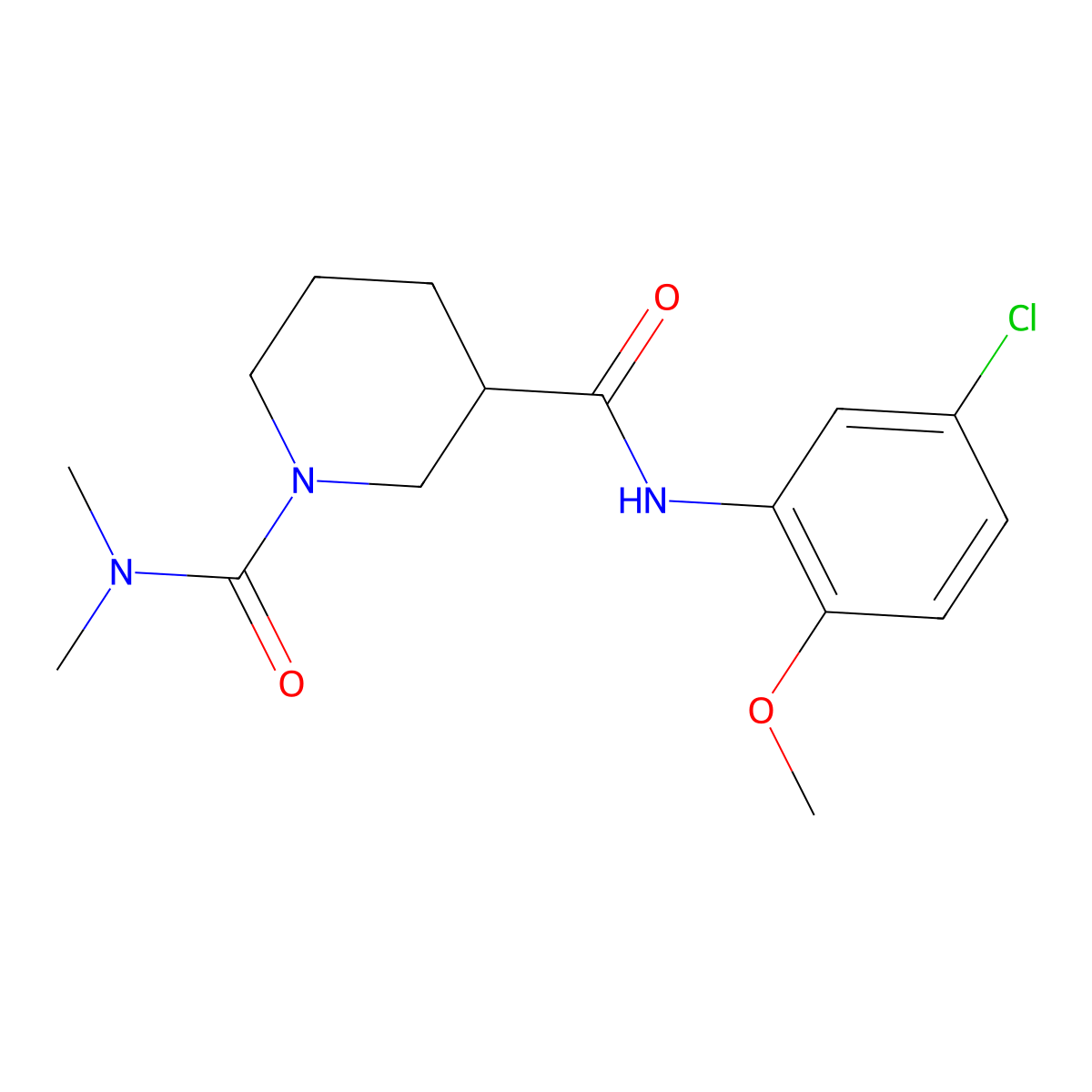 N~3~-(5-chloro-2-methoxyphenyl)-N~1~,N~1~-dimethylpiperidine-1,3-dicarboxamide molecular structure, CAS 1158283-86-3