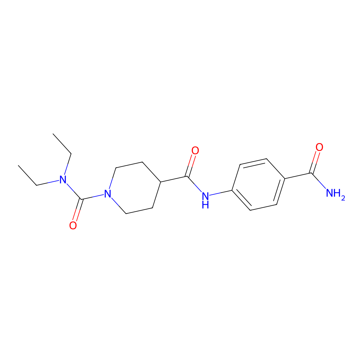 N~4~-(4-carbamoylphenyl)-N~1~,N~1~-diethylpiperidine-1,4-dicarboxamide molecular structure, CAS 1158284-28-6