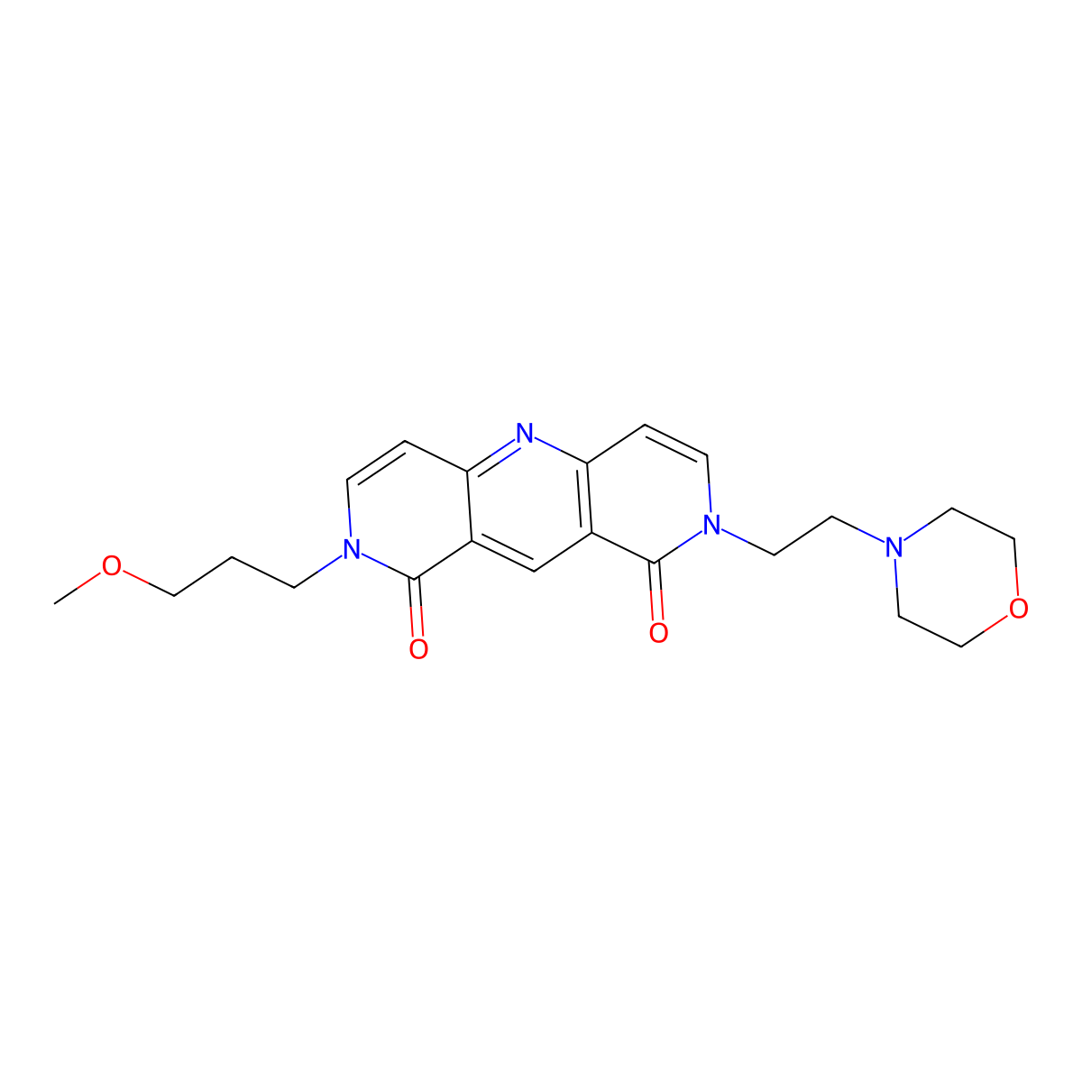 2-(3-methoxypropyl)-8-(2-morpholinoethyl)pyrido[4,3-b][1,6]naphthyridine-1,9(2H,8H)-dione molecular structure, CAS 1158285-61-0