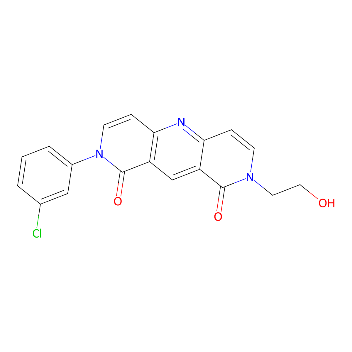 2-(3-chlorophenyl)-8-(2-hydroxyethyl)pyrido[4,3-b][1,6]naphthyridine-1,9(2H,8H)-dione molecular structure, CAS 1158287-11-6