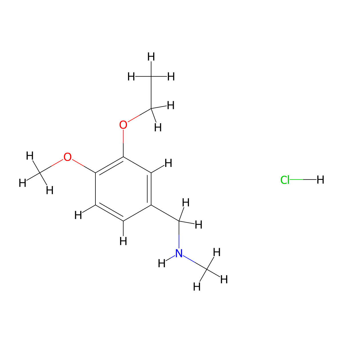 (3-Ethoxy-4-methoxybenzyl)methylamine hydrochloride molecular structure, CAS 1158287-40-1