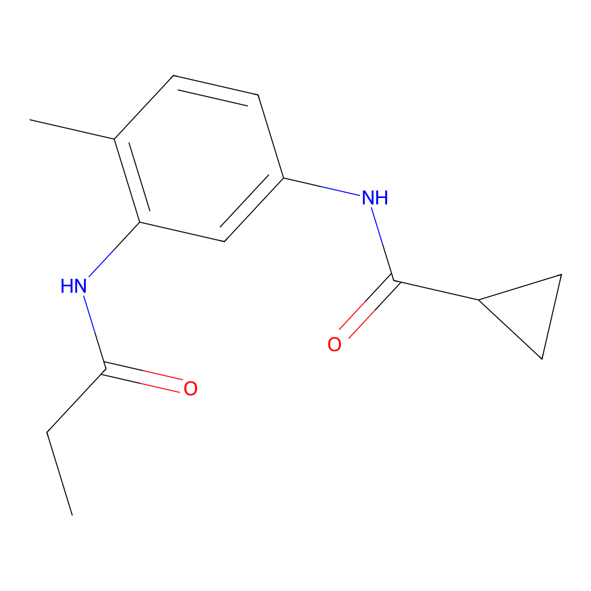 N-[4-methyl-3-(propionylamino)phenyl]cyclopropanecarboxamide molecular structure, CAS 1158290-85-7