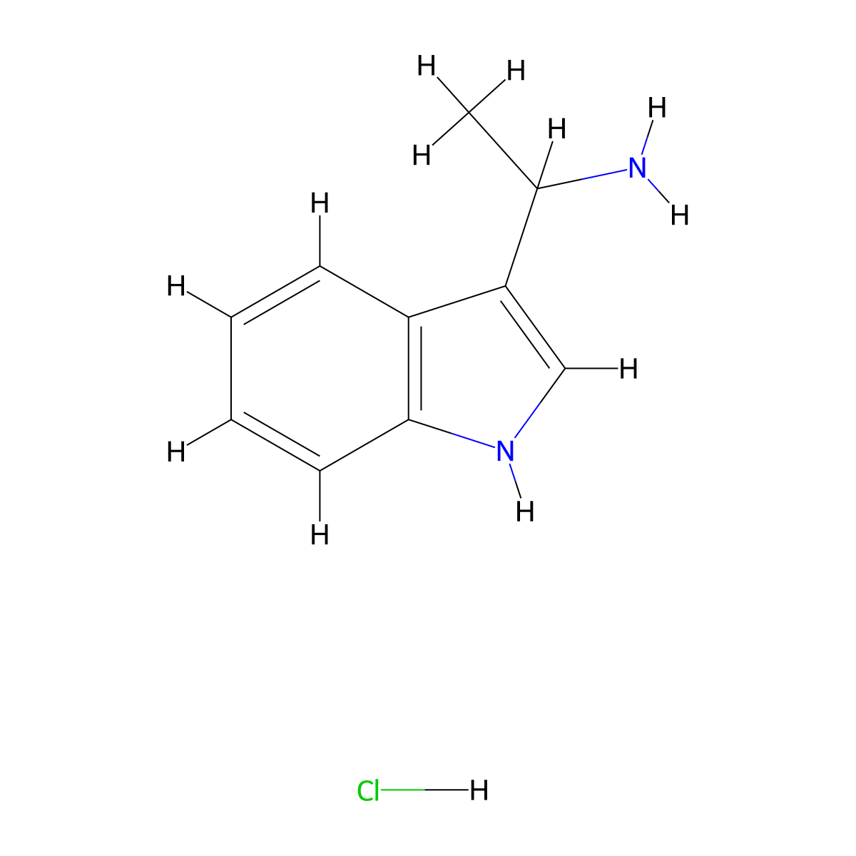 1-(1H-Indol-3-yl)ethanamine hydrochloride molecular structure, CAS 1158290-92-6