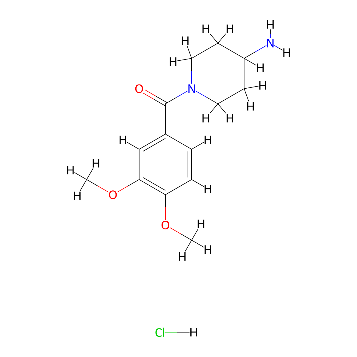1-(3,4-Dimethoxybenzoyl)piperidin-4-amine hydrochloride molecular structure, CAS 1158291-14-5