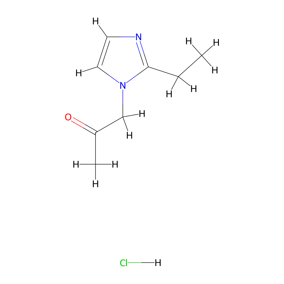 1-(2-ethyl-1H-imidazol-1-yl)acetone hydrochloride molecular structure, CAS 1158291-39-4