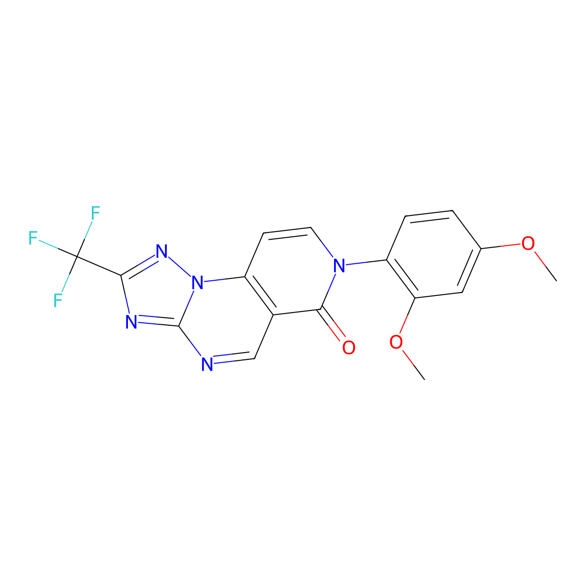 7-(2,4-dimethoxyphenyl)-2-(trifluoromethyl)pyrido[3,4-e][1,2,4]triazolo[1,5-a]pyrimidin-6(7H)-one molecular structure, CAS 1158293-24-3