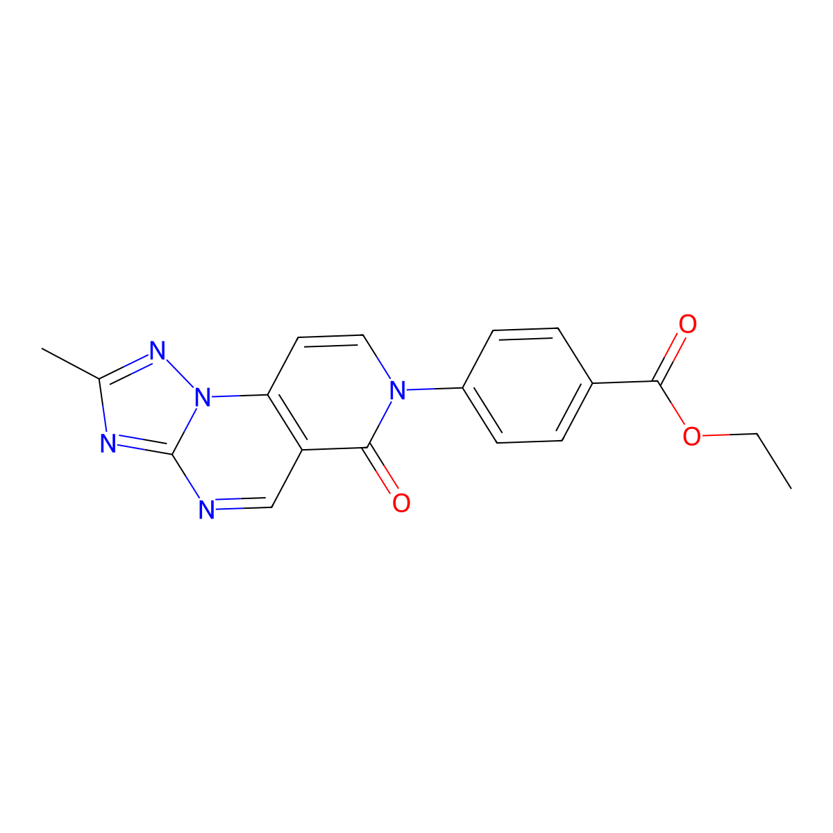 ethyl 4-(2-methyl-6-oxopyrido[3,4-e][1,2,4]triazolo[1,5-a]pyrimidin-7(6H)-yl)benzoate molecular structure, CAS 1158293-35-6