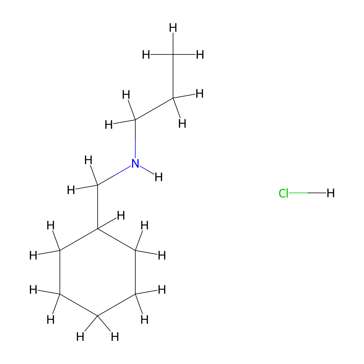 (Cyclohexylmethyl)(propyl)amine hydrochloride molecular structure, CAS 1158294-83-7