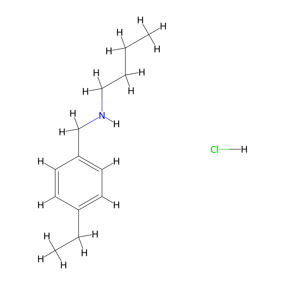 Butyl[(4-ethylphenyl)methyl]amine hydrochloride molecular structure, CAS 1158295-87-4
