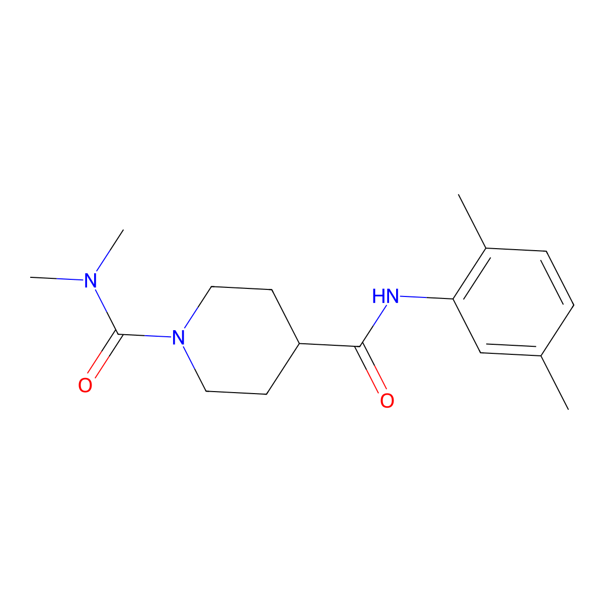 N~4~-(2,5-dimethylphenyl)-N~1~,N~1~-dimethylpiperidine-1,4-dicarboxamide molecular structure, CAS 1158297-96-1