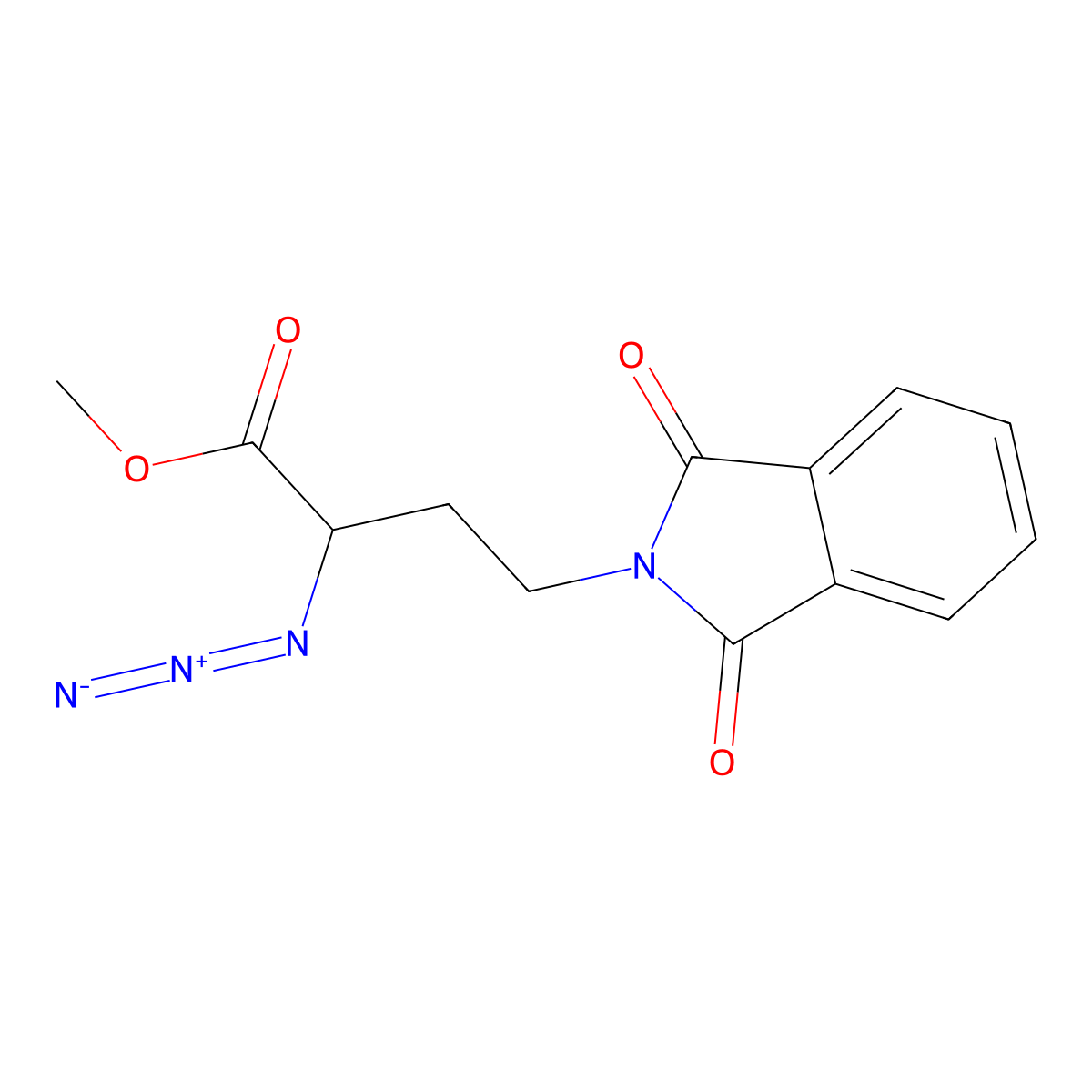 methyl 2-azido-4-(1,3-dioxo-1,3-dihydro-2H-isoindol-2-yl)butanoate molecular structure, CAS 1158298-22-6