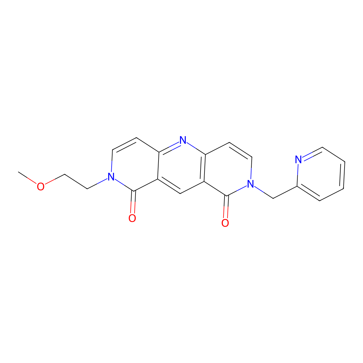 2-(2-methoxyethyl)-8-(pyridin-2-ylmethyl)pyrido[4,3-b][1,6]naphthyridine-1,9(2H,8H)-dione molecular structure, CAS 1158298-37-3