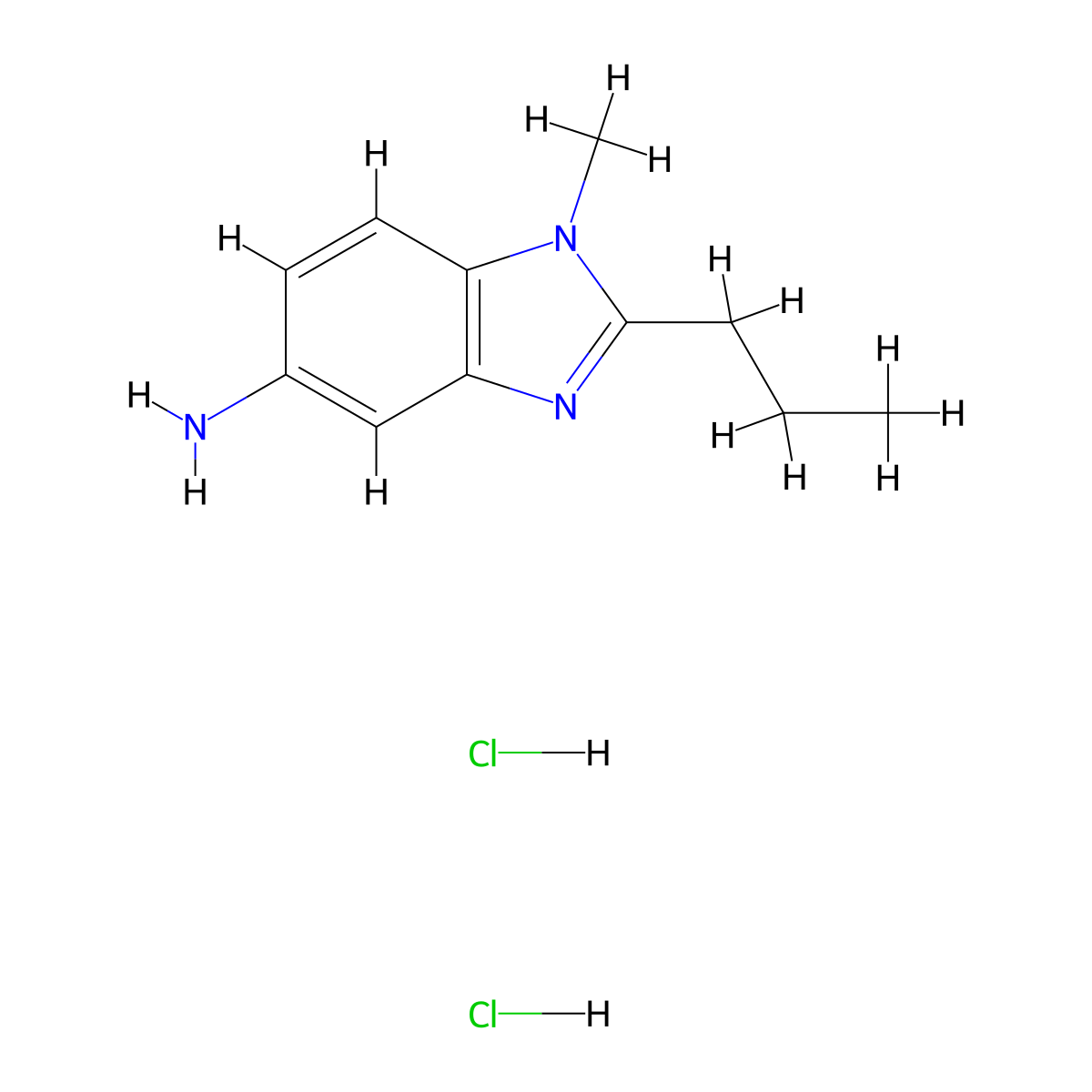 1-Methyl-2-propyl-1H-benzoimidazol-5-ylamine dihydrochloride molecular structure, CAS 1158300-04-9