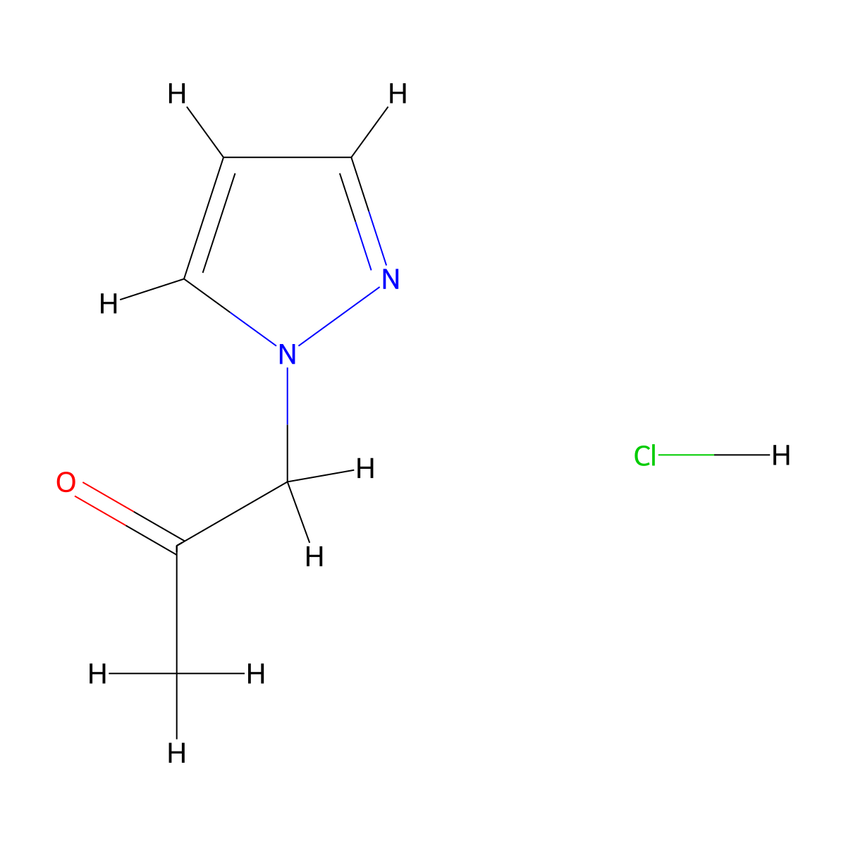 1-(1H-Pyrazol-1-yl)propan-2-one hydrochloride molecular structure, CAS 1158302-92-1