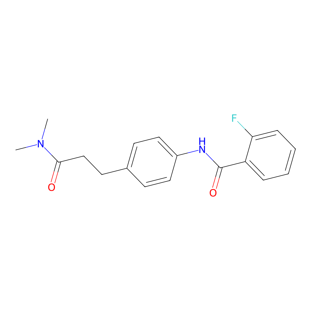 N-{4-[3-(dimethylamino)-3-oxopropyl]phenyl}-2-fluorobenzamide molecular structure, CAS 1158303-32-2