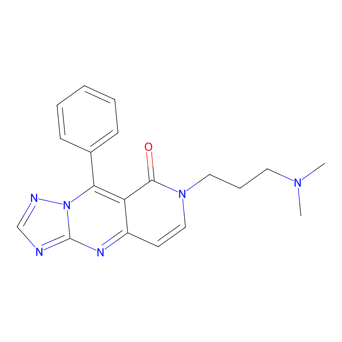 7-(3-(dimethylamino)propyl)-9-phenylpyrido[4,3-d][1,2,4]triazolo[1,5-a]pyrimidin-8(7H)-one molecular structure, CAS 1158303-48-0